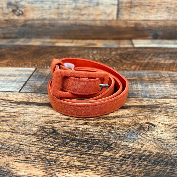 Lafayette 148  New York Orange Fabric Thin Belt Women\'s Small